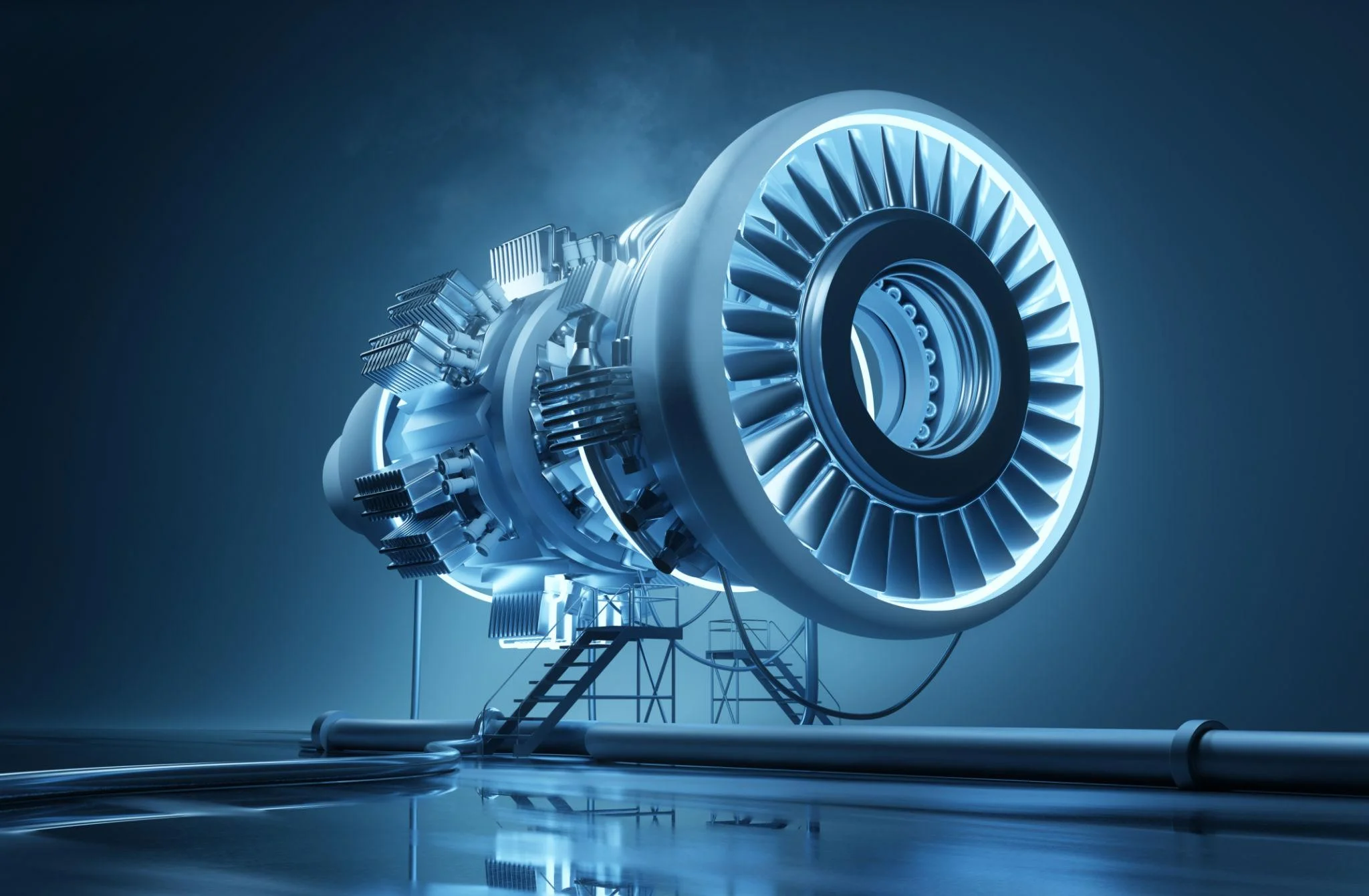 Advanced aerospace turbine engine technology illustration